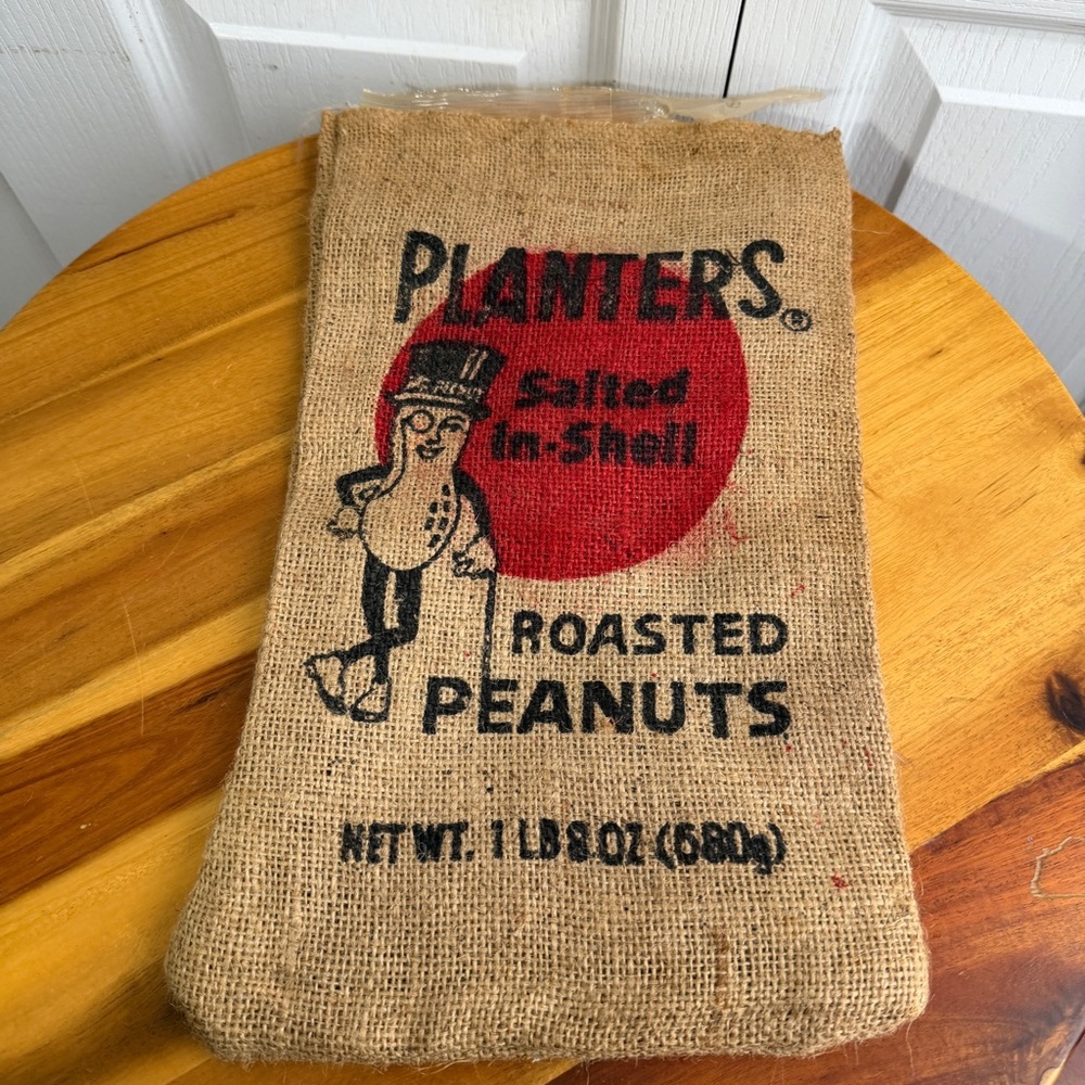 Vintage Planters empty 1 lb 8 oz burlap sack‎